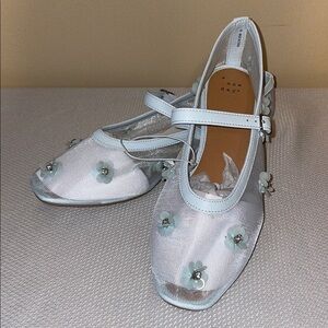 A New Day womens 10 Mary Jane Flats Sky Blue everly flower rhinestone everly NWT